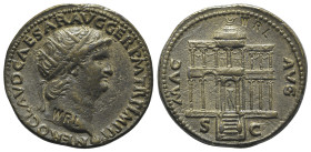 Nero (54-68). Replica of Æ Dupondius (31mm, 13.21g, 6h). Radiate head r. R/ Facade of the Macellum Magnum. Replica made by WRL (Westair Reproductions ...