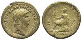 Nero (54-68). Replica of Æ Dupondius (29mm, 10.65g, 6h). Radiate head r. R/ Roma seated l. on cuirass, holding victory. Replica made by WRL (Westair R...