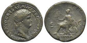 Nero (54-68). Replica of Æ Dupondius (30mm, 9.04g, 6h). Radiate head r. R/ Roma seated l. on cuirass, holding victory. Replica made by WRL (Westair Re...