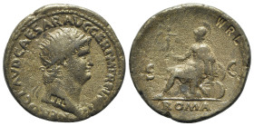 Nero (54-68). Replica of Æ Dupondius (30mm, 6.88g, 6h). Radiate head r. R/ Roma seated l. on cuirass, holding victory. Replica made by WRL (Westair Re...