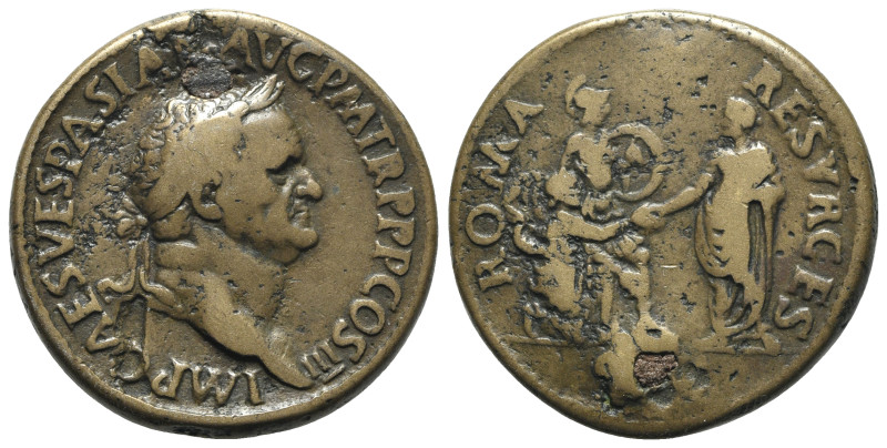 Vespasian (69-79). Replica of Æ Sestertius (34mm, 20.60g, 6h). Laureate head r. ...