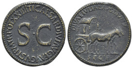 Diva Julia Titi (died AD 91). Replica of Æ Sestertius (31mm, 16.50g, 6h). Carpentum drawn r. by two mules. R/ Legend around large S • C. Modern replic...