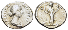 Faustina Junior (Augusta, 147-175). Replica of AR Denarius (20mm, 3.50g), Rome, 161-175. Draped bust of Faustina r. R/ Fecunditas standing front, head...