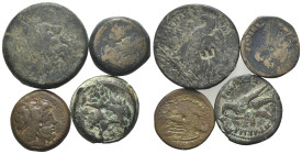 Ptolemaic Kings of Egypt, lot of 4 Æ coins, to be catalog. Lot sold as is, no return