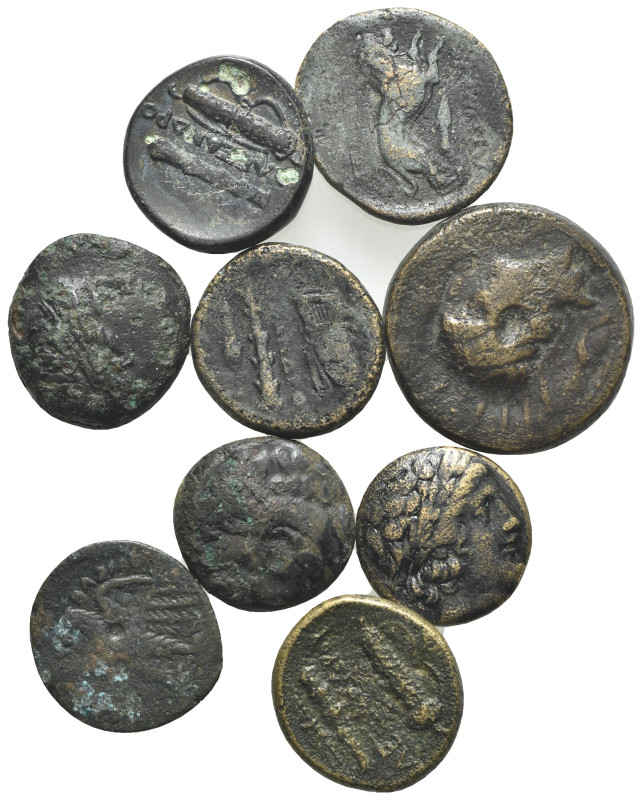 Lot of 9 Greek Æ coins, to be catalog. Lot sold as is, no return