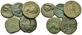Lot of 5 Greek Æ coins, to be catalog. Lot sold as is, no return.