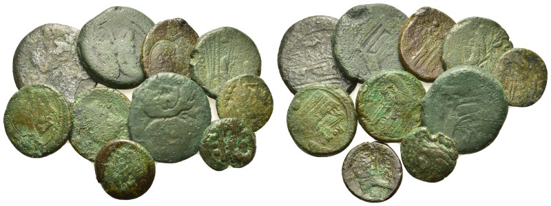 Lot of 10 Roman Republican Æ coins, to be catalog. Lot sold as is, no return.