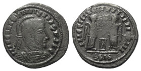 Imitationen römischer Münzen.


Imitation eines Follis (Bronze) von Constantinus I. (307 - 337 n. Chr.).

Vs: Büste mit Helm und Panzer rechts. B...