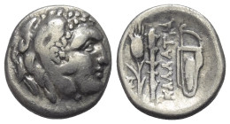 Moesia Inferior. Kallatis.

 Drachme (Silber). 3. - 2. Jhdt. v. Chr.
Vs: Kopf des jugendlichen Herakles mit Löwenfell rechts.
Rs: Getreideähre, Ke...