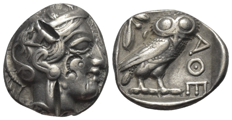 Attika. Athen.

 Tetradrachme (Silber). Ca. 454 - 404 v. Chr.
Vs: Kopf der At...