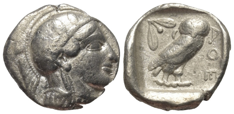 Attika. Athen.

 Tetradrachme (Silber). Ca. 454 - 404 v. Chr.
Vs: Kopf der At...