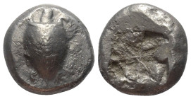 Inseln vor Attika. Aigina.

 Stater (Silber). Ca. 525 - 475 v. Chr.
Vs: Seeschildkröte.
Rs: Quadratum incusum.

19 mm. 11,83 g. 

HGC 6, 428; ...