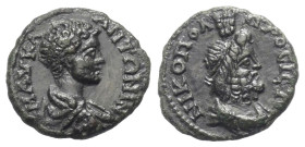 Moesia Inferior. Nikopolis. Caracalla (197 - 217 n. Chr.).

 Bronze.
Vs: Büste des Caracalla mit Paludament und Panzer rechts.
Rs: Drapierte Büste...
