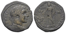 Moesia Inferior. Nikopolis. Elagabalus (218 - 222 n. Chr.).

 Bronze.
Vs: Büste des Elagabal mit Lorbeerkranz rechts.
Rs: Nemesis mit Waage und El...