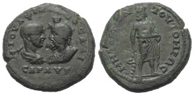 Moesia Inferior. Tomis. Philippus II. (244 - 247 n. Chr.) und Serapis.

 Bronze.
Vs: Büste des Philippus mit Paludament und Panzer und drapierte Bü...