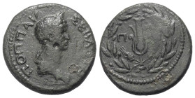 Thrakien. Perinthos. Poppaea (Kaiserin 62 - 65 n. Chr.).

 Bronze. Ca. 62 - 63 n. Chr.
Vs: Drapierte Büste mit Diadem und auf den Nacken fallendem ...