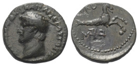 Bithynien. Nikomedia. Nero (54 - 68 n. Chr.).

 Bronze.
Vs: Kopf links.
Rs: Capricorn rechts.

19 mm. 3,72 g. 

RPC 2086 var. (Kopf rechts).
...