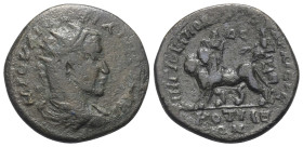 Phrygien. Kotiaion. Philippus I. Arabs (244 - 249 n. Chr.).

 Bronze.
Vs: Büste des Philippus mit Strahlenkrone, Paludament und Panzer rechts.
Rs:...