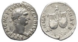 Lykien. Lykischer Bund. Traianus (98 - 117 n. Chr.).

 Drachme (Silber).
Vs: Kopf des Trajan mit Lorbeerkranz rechts.
Rs: Zwei Lyren nebeneinader,...