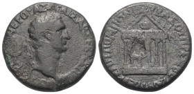 Galatien. Ankyra. Nerva (96 - 98 n. Chr.).

 Bronze.
Vs: Kopf des Nerva mit Lorbeerkranz rechts.
Rs: Sechssäulige Tempelfront mit Ethnikon auf Arc...
