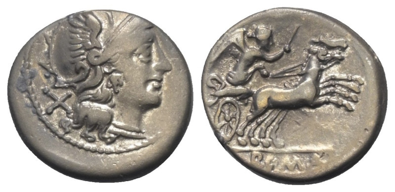 Anonyme Prägungen.

 Didrachmon bzw. Quadrigatus (Silber). 157 - 156 v. Chr. R...