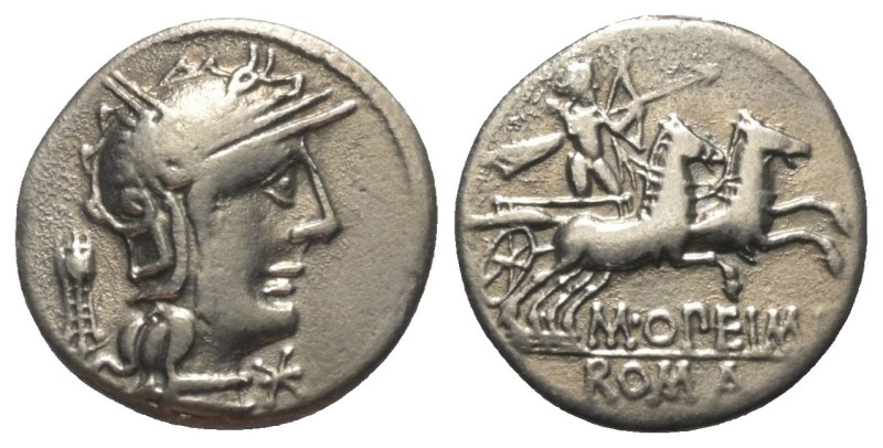 L. Opimius.

 Denar (Silber). 131 v. Chr. Rom.
Vs: Kopf der Roma rechts, hint...