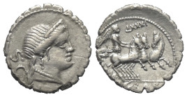 C. Naevius Balbus.

 Denar (Silber). 79 v. Chr. Rom.
Vs: Kopf der Venus mit Diadem rechts, dahinter S C; im Feld rechts Kontrollzeichen.
Rs: C NAE...