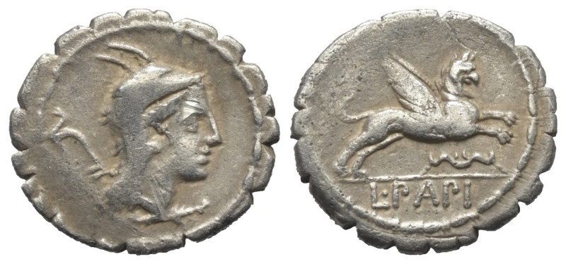 L. Papius.

 Denar (Silber). 79 v. Chr. Rom.
Vs: Kopf der Juno Sospita mit Zi...