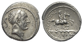 L. Marcius Philippus.

 Denar (Silber). 56 v. Chr. Rom.
Vs: ANCVS. Kopf des Ancus Marcius mit Diadem rechts, im Feld links Augurenstab.
Rs: A - Q ...