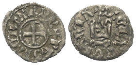 Achaia - Fürstentum. Philipp von Tarent, Despot der Romania (1306 - 1313).

 Denar (Silber).
Vs: + PhS P ACh TAR DR. Kreuz.
Rs: + D' CLARENCIA. St...