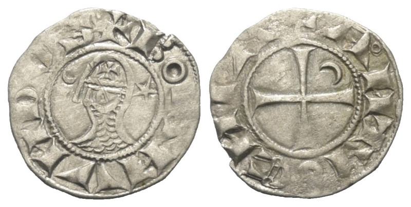Antiochia - Fürstentum. Bohemund III. (1163 - 1201).

 Denar (Silber).
Vs: He...