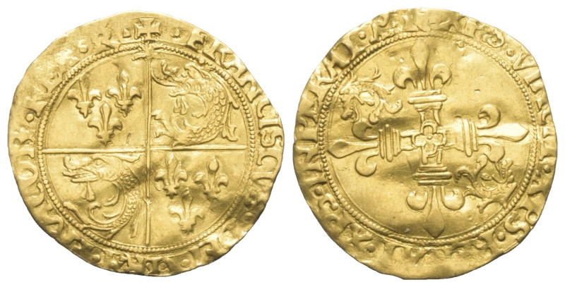 Frankreich. Königreich. Franz I. (1515 - 1547).

 Ecu d'or du Dauphine (Gold)....