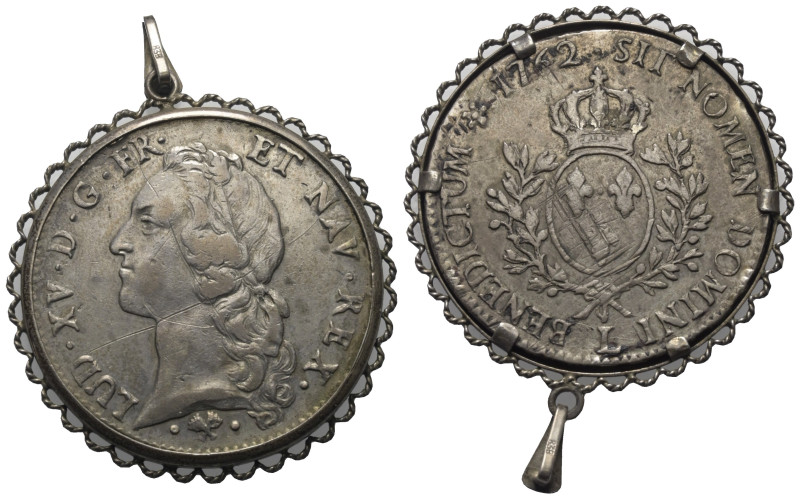 Frankreich. Königreich. Ludwig XV. (1715 - 1774).

 Ecu a la vieille tete (Sil...