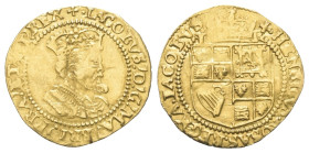 Großbritannien. Königreich. James VI. (1603 - 1625).

 Gold Crown (Gold). Ohne Jahr (1605-1606). London.
Vs: + DOMINVS MIHI ADIVTOR: Büste nach rec...