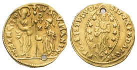 Italien. Venedig. Lodovico Manin (1789 - 1797).

 Zecchino (Gold). Ohne Jahr.
Vs: Doge rechts kniend mit bekreuztem Stab, links St. Markus.
Rs: Ch...
