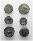 Griechische Münzen - Lots.


Unter anderem: Larissa / Thessalischer Bund (Thessalien) / Chalkis (Euböa)

Lot (6 Stück): Bronze; ca. 4. - 2. Jhdt....