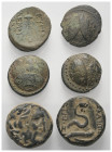 Griechische Münzen - Lots.


Pergamon (Mysien) / Mylasa (Karien).

Lot (6 Stück): Bronze; ca. 4. - 1. Jhdt. v. Chr.

Sehr schön - fast sehr sch...