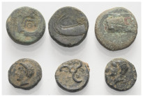 Griechische Münzen - Lots.


Phaselis (Lykien) / Perikles (Dynasten von Lykien).

Lot (6 Stück): Bronze; ca. 4. - 3. Jhdt. v. Chr.

Sehr schön ...