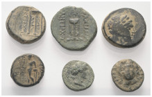 Griechische Münzen - Lots.


Unter anderem: verschiedene Herrscher (Königreich der Seleukiden).

Lot (6 Stück): Bronze, ca. 3. - 2. Jhdt. v. Chr....