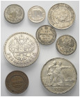 Europa - Lots.


Russland. 
Nikolaus II. (1894-1917).
Sozialistische föderalistische Sowjetrepublik (1921-1925).

Lot (8 Stück, Silber/Kupfer):...