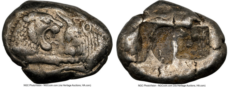 LYDIAN KINGDOM. Croesus (561-546 BC). AR half-stater or siglos (17mm, 5.29 gm). ...