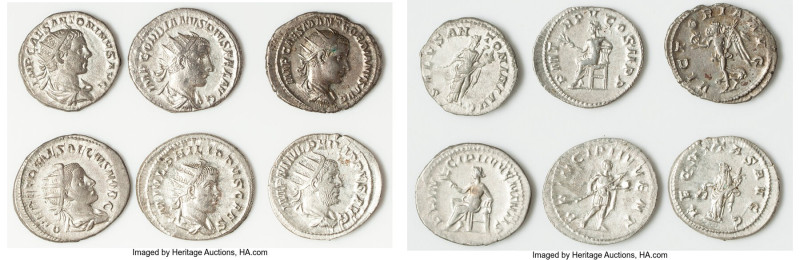 ANCIENT LOTS. Roman Imperial. Lot of six (6) AR antoniniani. Fine-XF. Includes: ...