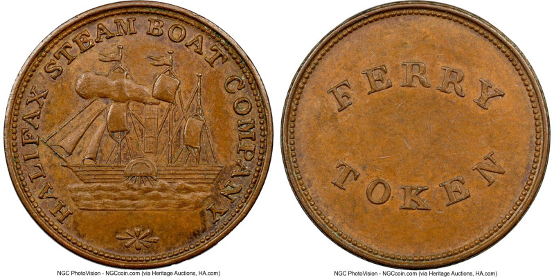 Halifax Steam Boat Company Token (UNDATED) MS63 Brown NGC, Breton-900. Ferry Tok...