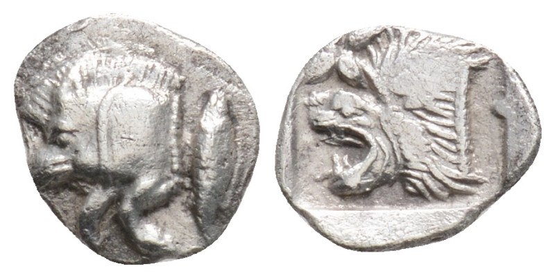 MYSIA. Kyzikos. Obol (Circa 450-400 BC). 0,42 g. 9,1 mm.
Obv: Forepart of boar ...