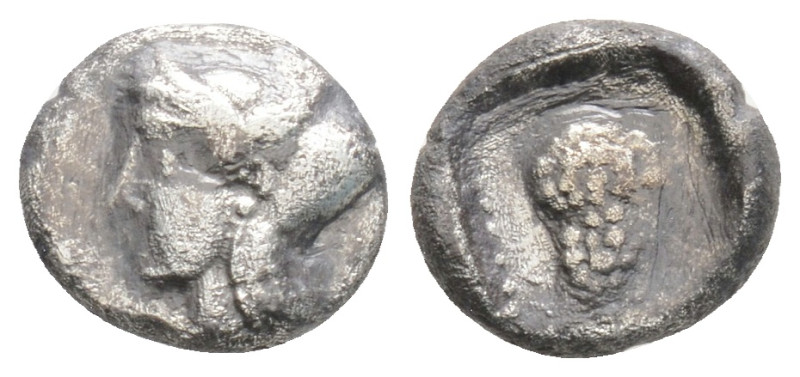 Greek
CILICIA, Soloi (Circa 465-400 BC) AR Obol (8,7 mm, 0.7 g)
Obv: Head of A...