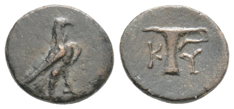 AEOLIS. Kyme. Ae (Circa 320-250 BC) .0.87 g. 11 mm.
Obv: Eagle standing right w...