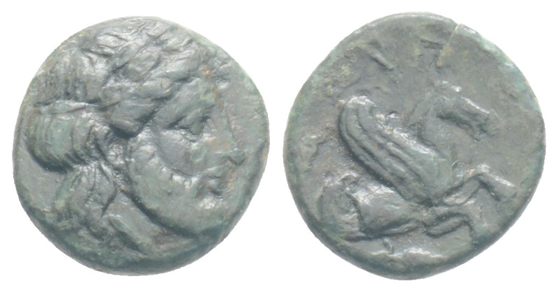 Greek Asia. Mysia, Adramyteion. AE 12 mm, 4th century BC. Obv. Laureate head of ...