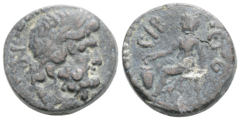 ANTIOCHIA. AE- 66/67. ANTIOXE_N; Head of Zeus with diadem r. Rev: [ETO] EIP; Bou...