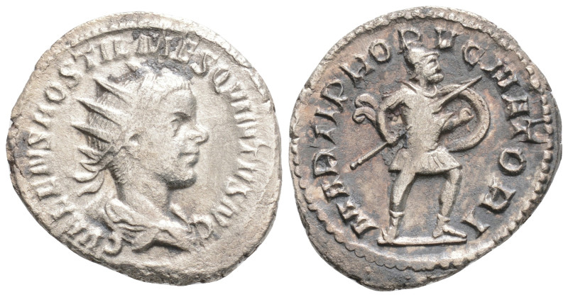 Hostilian 250-251 Ar Antoninianus Rome, 3,1 g. 23,1 mm.
A/ C VALENS HOSTIL MES ...