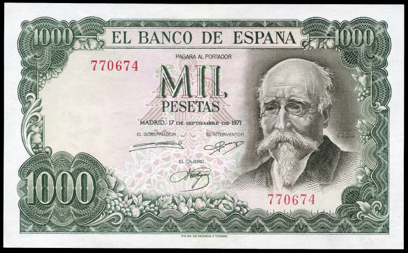 1.000 pesetas. 1971. Madrid. (Ed 2017-474). (Ed 2002-D75). 17 de septiembre, Jos...